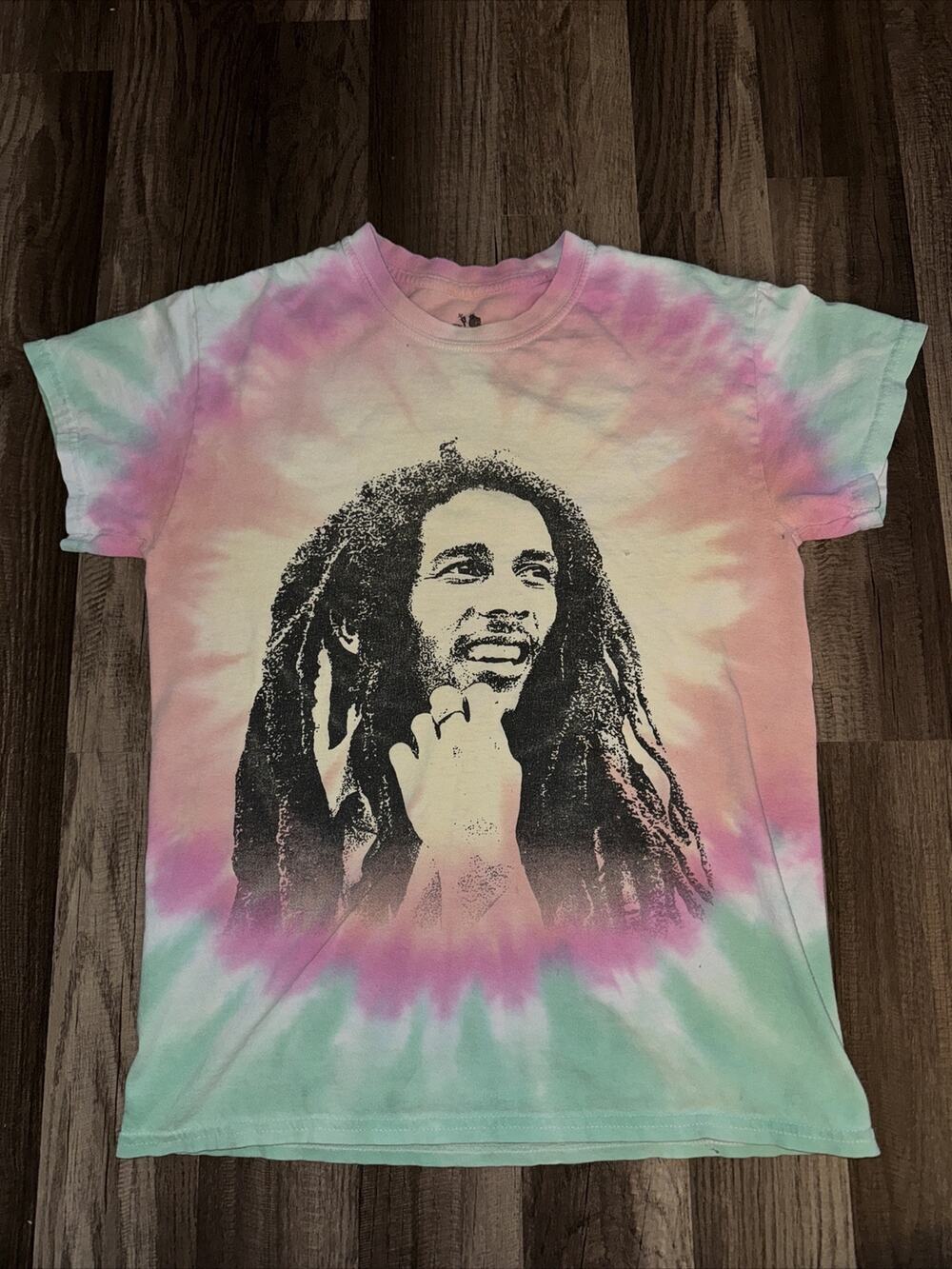 Zion Rootwear Bob Marley Tour Tie Dye T-Shirt Small 17x23